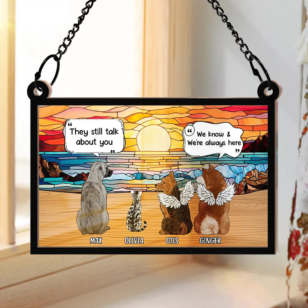 They Still Talk About You Memorial - Personalized Window Hanging Suncatcher Ornament