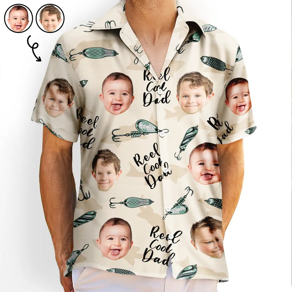 Custom Photo Reel Cool Dad - Personalized Hawaiian Shirt