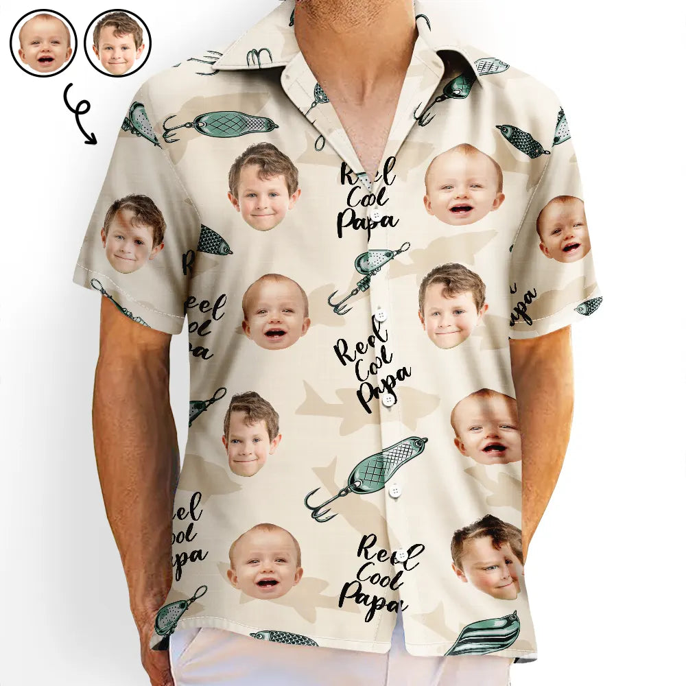 Bobine photo personnalisée « Papa cool » – Chemise hawaïenne personnalisée