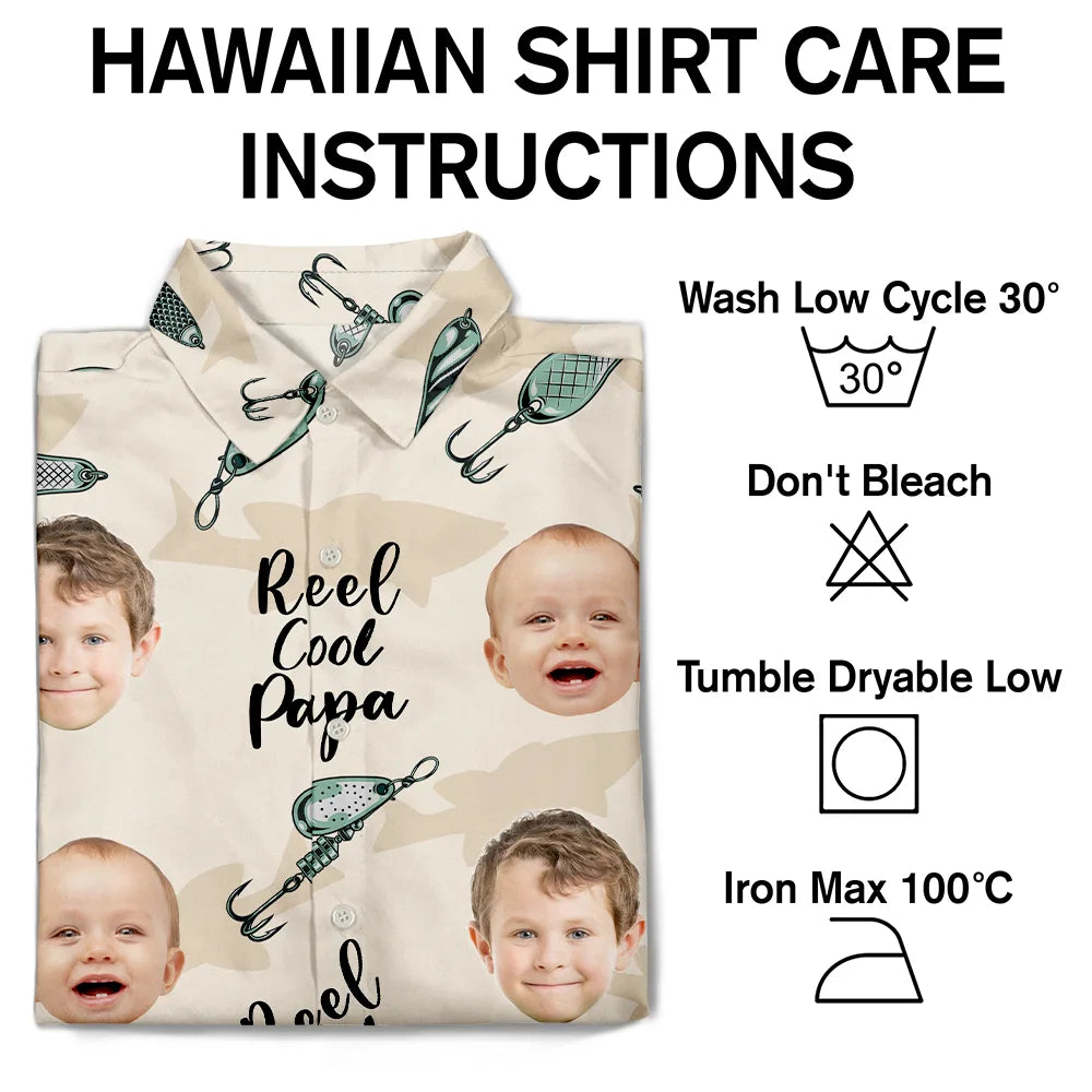 Bobine photo personnalisée « Papa cool » – Chemise hawaïenne personnalisée