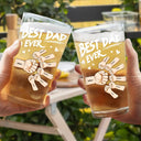 Best Dad Ever Fist Bump - Personalized Beer Glass
