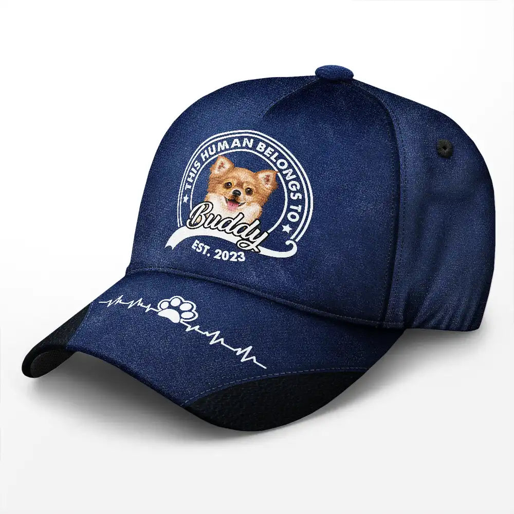 This Human Dog Dad Belongs To - Personalized Classic Cap