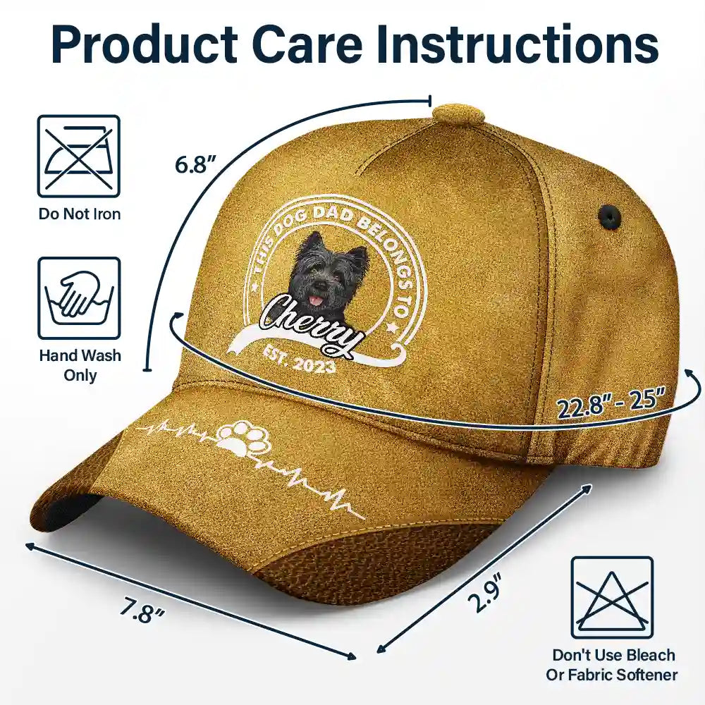 This Human Dog Dad Belongs To - Personalized Classic Cap
