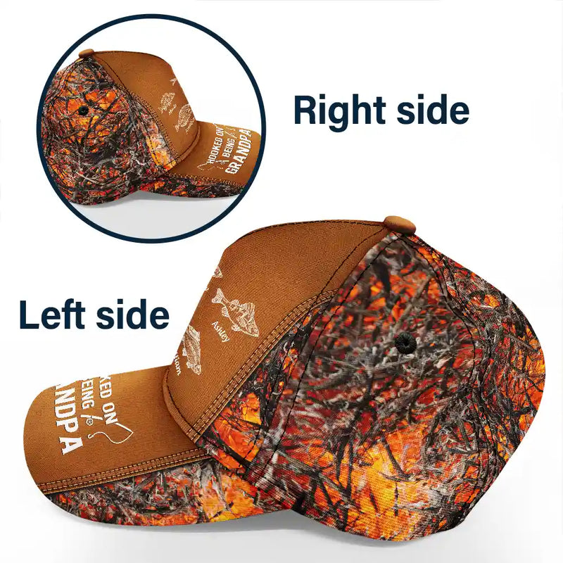 Hooked On Being Grandpa Fishing - Personalized Classic Cap