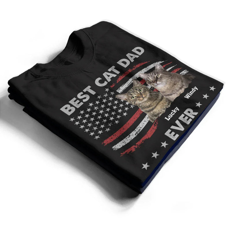 Custom Photo Stars And Striped Pet Dad - Personalized T Shirt