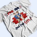 T-shirt personnalisé « Toi, moi et les chats » avec étoiles et rayures