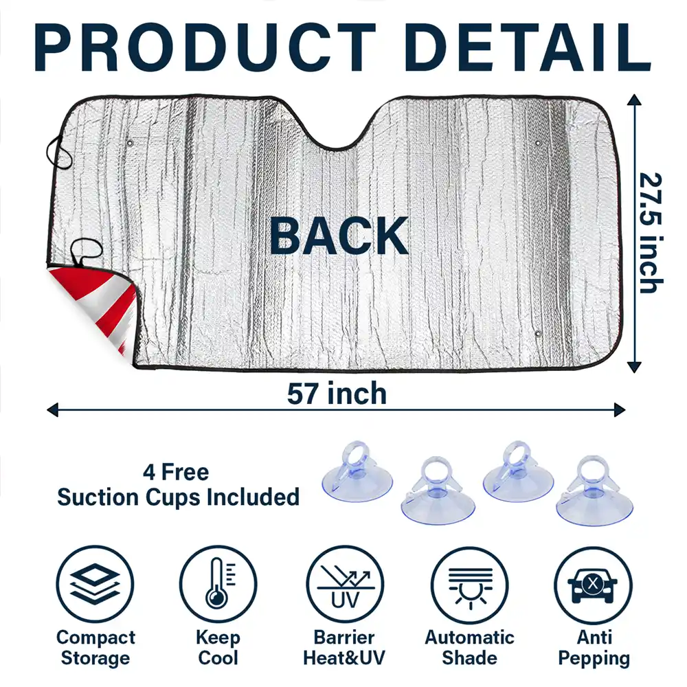 Custom Photo Pet Stars And Stripes - Personalized Auto Sunshade