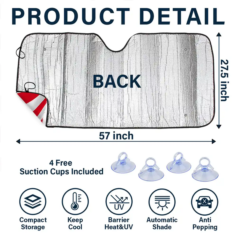 Custom Photo Pet Stars And Stripes - Personalized Auto Sunshade