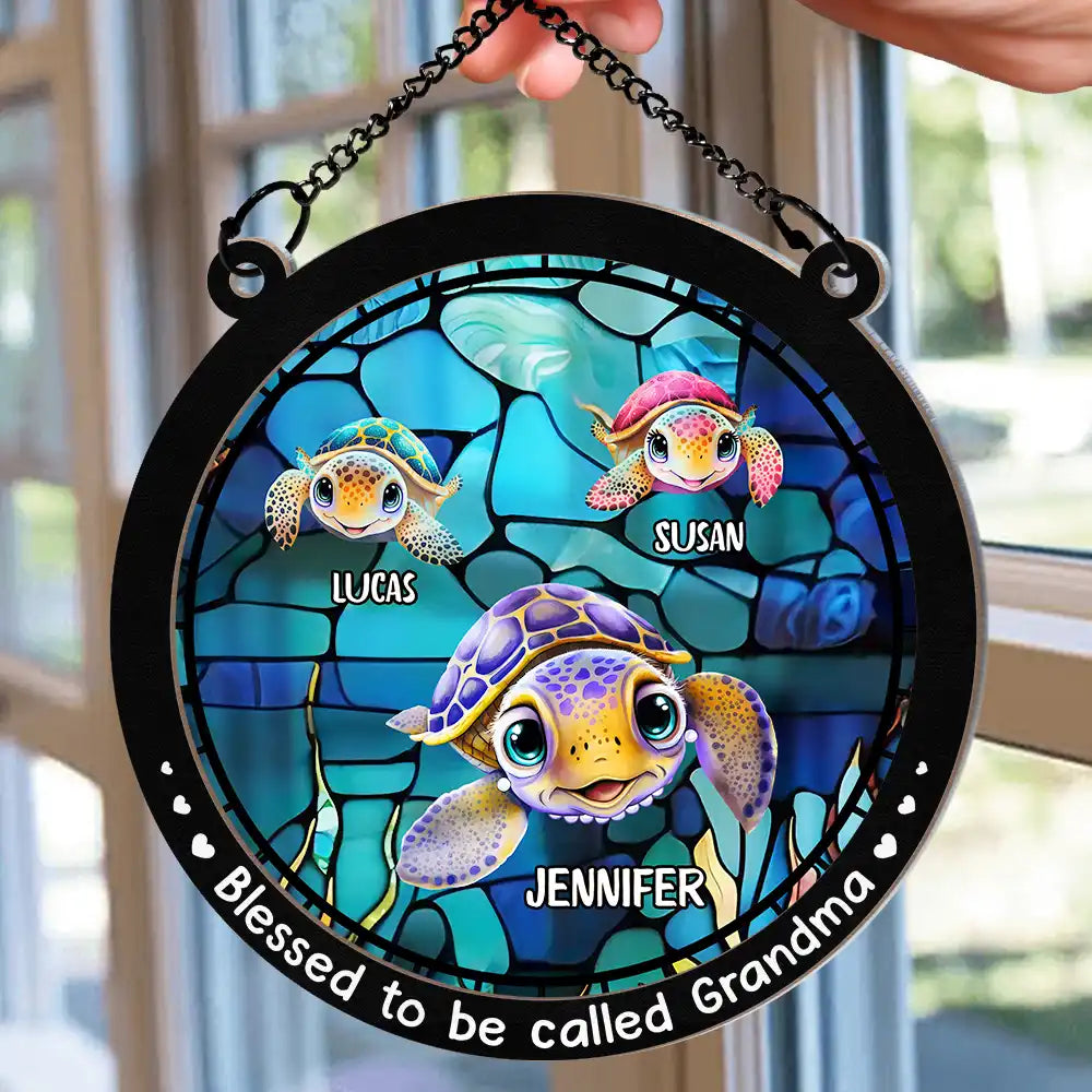 Blessed To Be Called Turtle Summer - Personalized Window Hanging Suncatcher Ornament