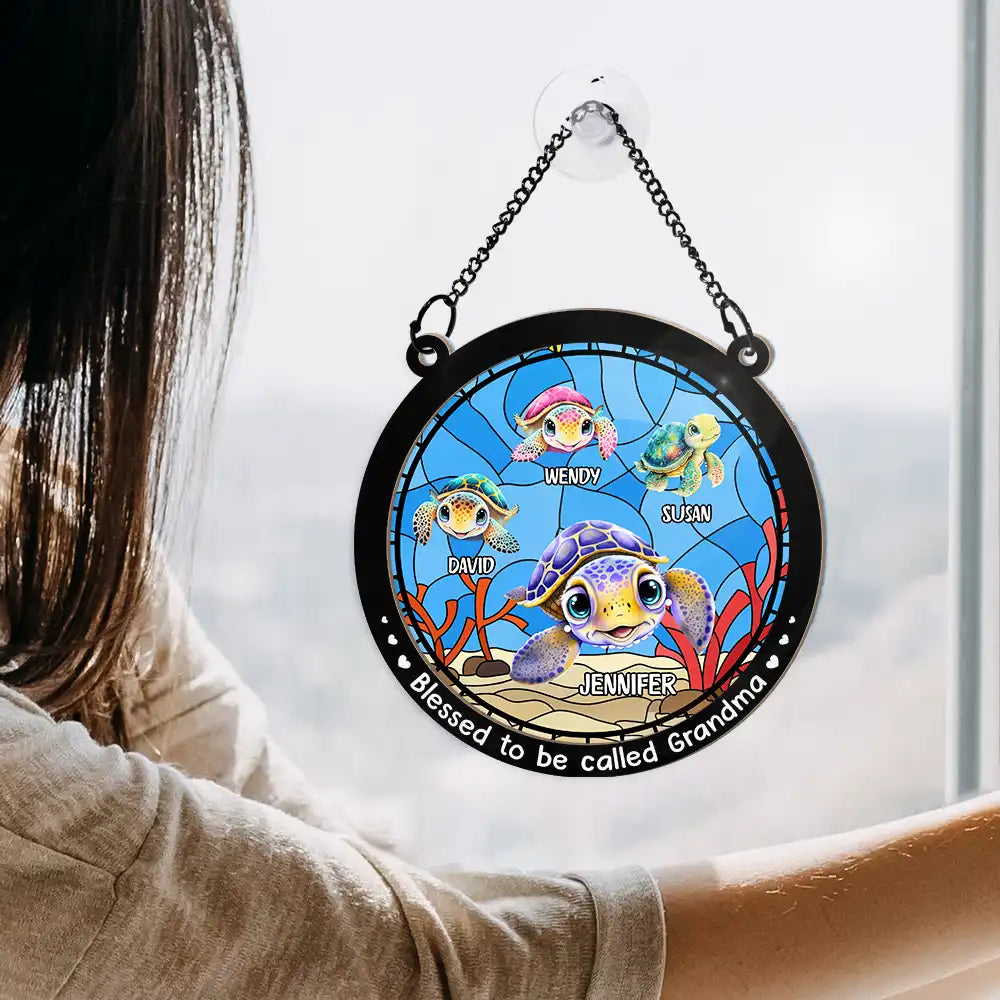 Blessed To Be Called Turtle Summer - Personalized Window Hanging Suncatcher Ornament