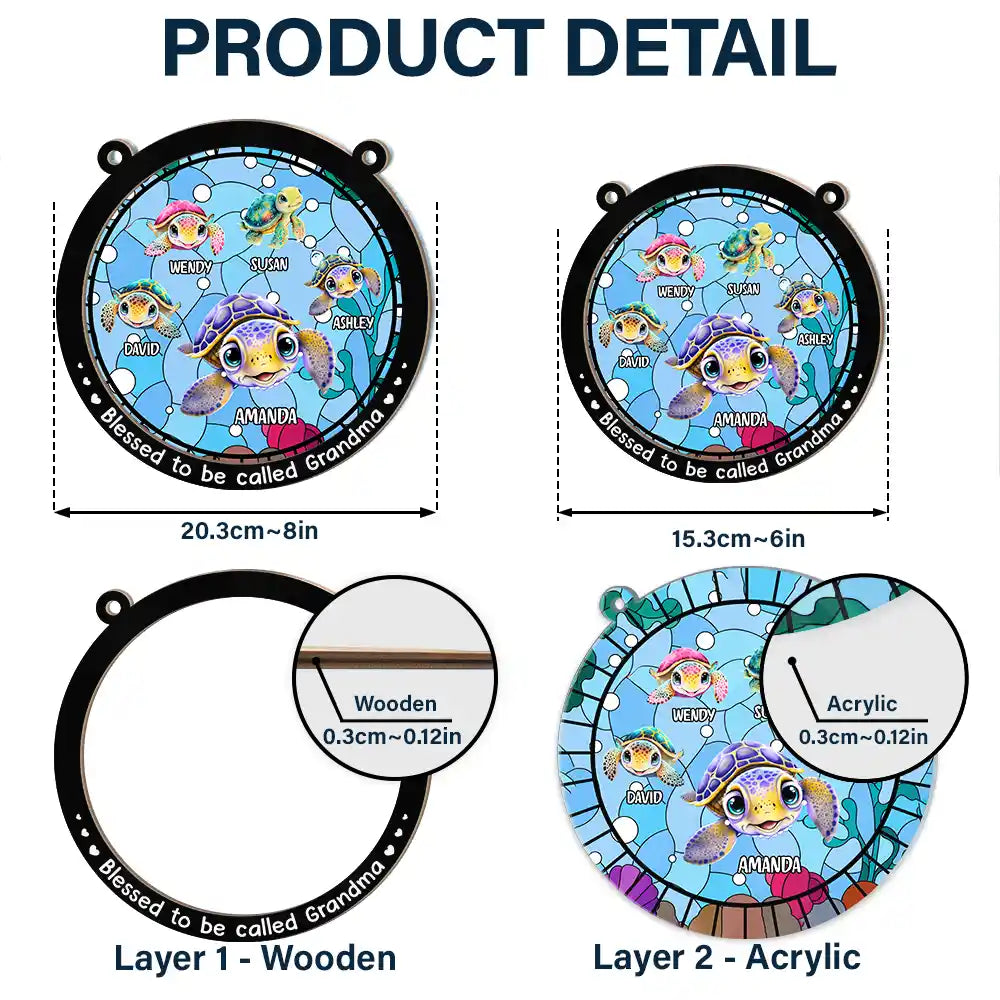 Blessed To Be Called Turtle Summer - Personalized Window Hanging Suncatcher Ornament