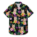 Fleurs tropicales foncées personnalisées - Chemise hawaïenne personnalisée
