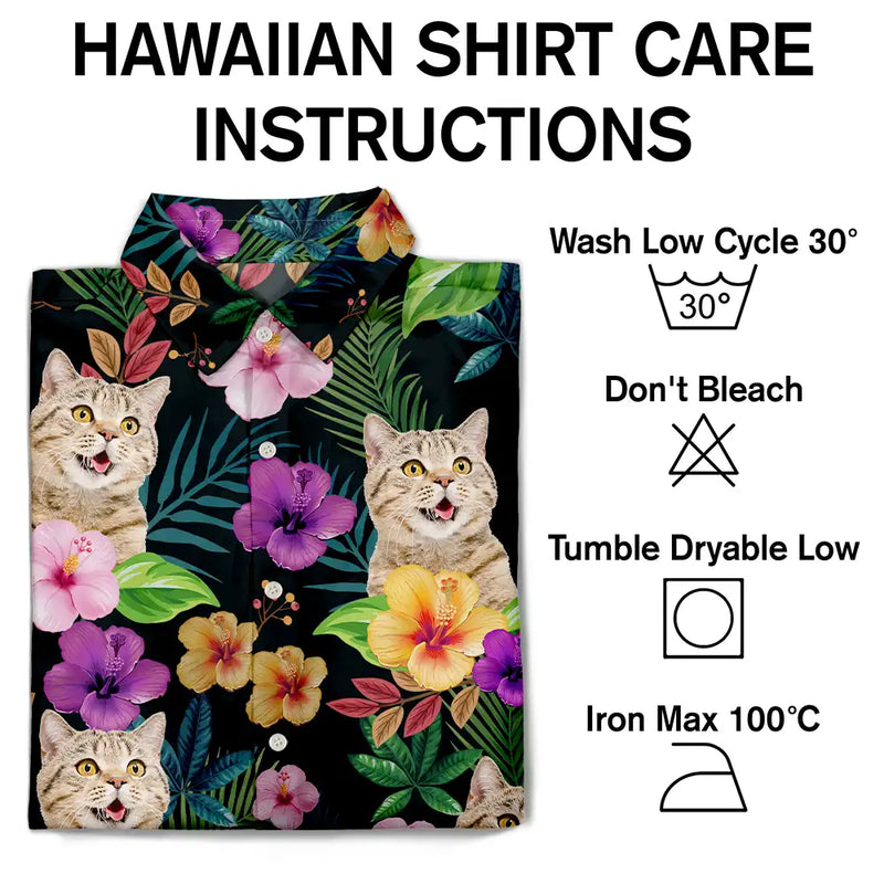 Fleurs tropicales foncées personnalisées - Chemise hawaïenne personnalisée
