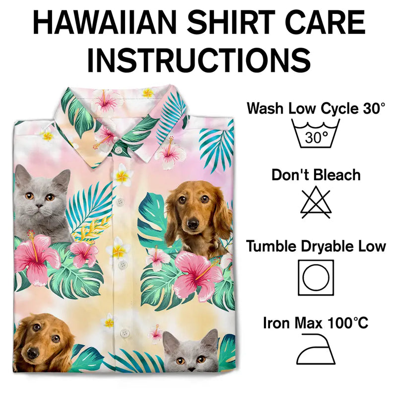 Custom Photo Tie Dye Pet Face - Personalized Hawaiian Shirt