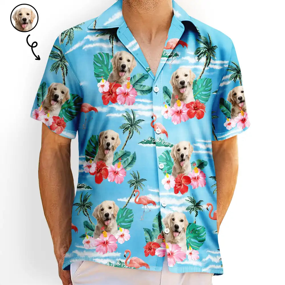 Custom Photo Ready To Go To The Beach Pet Face - Personalized Hawaiian Shirt