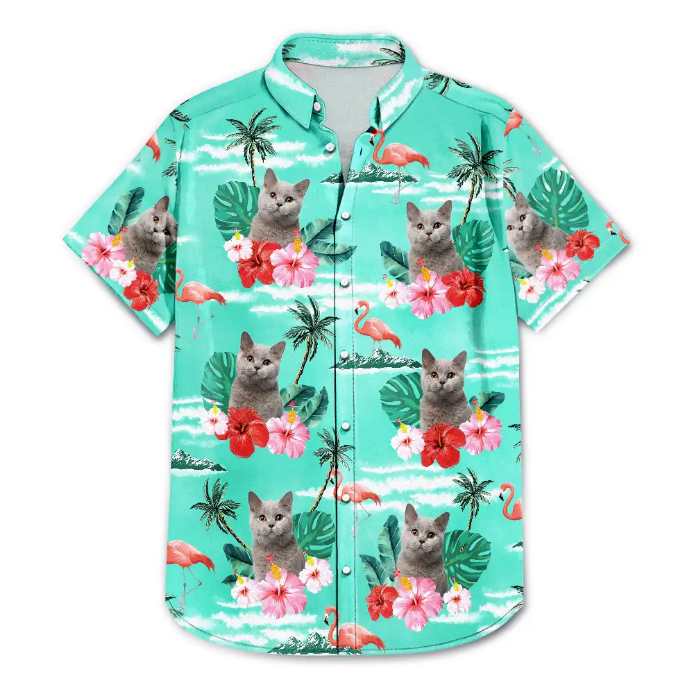 Custom Photo Ready To Go To The Beach Pet Face - Personalized Hawaiian Shirt