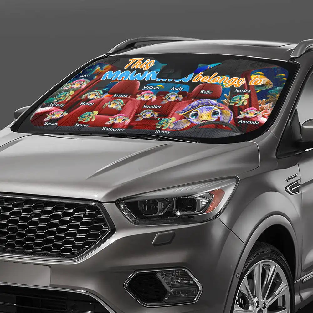 This Grandma Belongs To Turtle Summer Up To 20 Version - Personalized Auto Sunshade