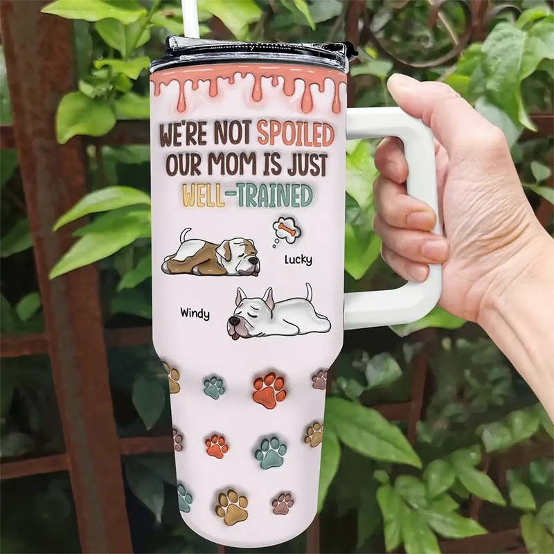 My Mom Is Just Well-Trained - 3D Inflated Effect Printed Cup, Personalized 40oz Tumbler With Straw