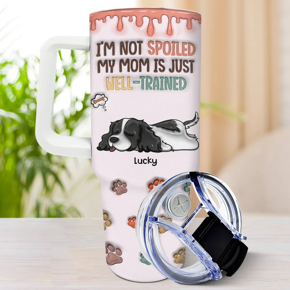 My Mom Is Just Well-Trained - 3D Inflated Effect Printed Cup, Personalized 40oz Tumbler With Straw
