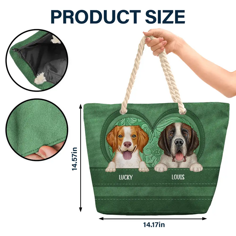 Motif de chiens mignons et esthétiques - Sac de plage personnalisé