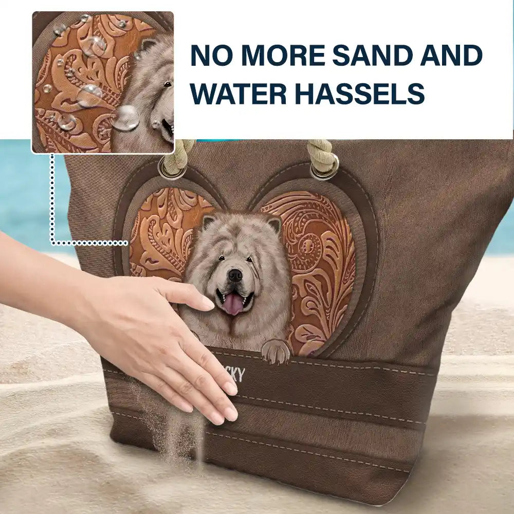 Motif de chiens mignons et esthétiques - Sac de plage personnalisé