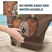 Cute Dogs Aesthetic Pattern - Personalized Beach Bag