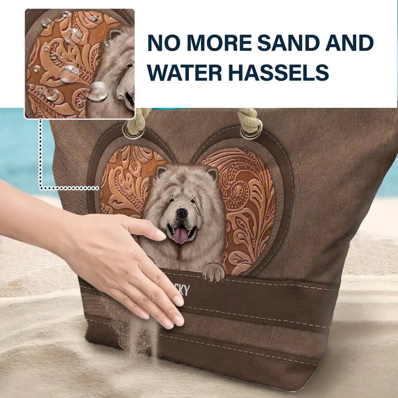 Motif de chiens mignons et esthétiques - Sac de plage personnalisé
