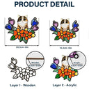 Cat In Tulip Flowers Stained Glass - Personalized Window Hanging Suncatcher Ornament
