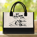 Best Dog Mom Ever Fist Bump - Personalized Canvas Tote Bag