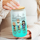 Because Of You I Laugh A Little Harder - Personalized Ombre Frosted Glass Can