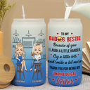 Because Of You I Laugh A Little Harder - Personalized Ombre Frosted Glass Can