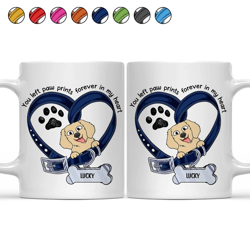 You Left Paw Prints Memorial Pet - Personalized Mug