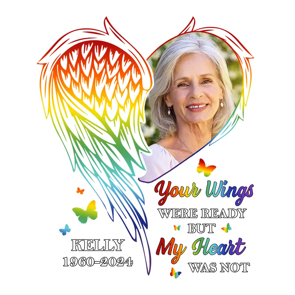 Custom Photo A Piece Of My Heart Memorial - Personalized Decor Decal