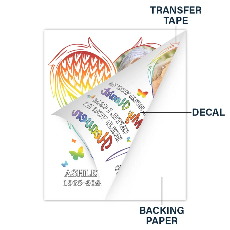 Custom Photo A Piece Of My Heart Memorial - Personalized Decor Decal