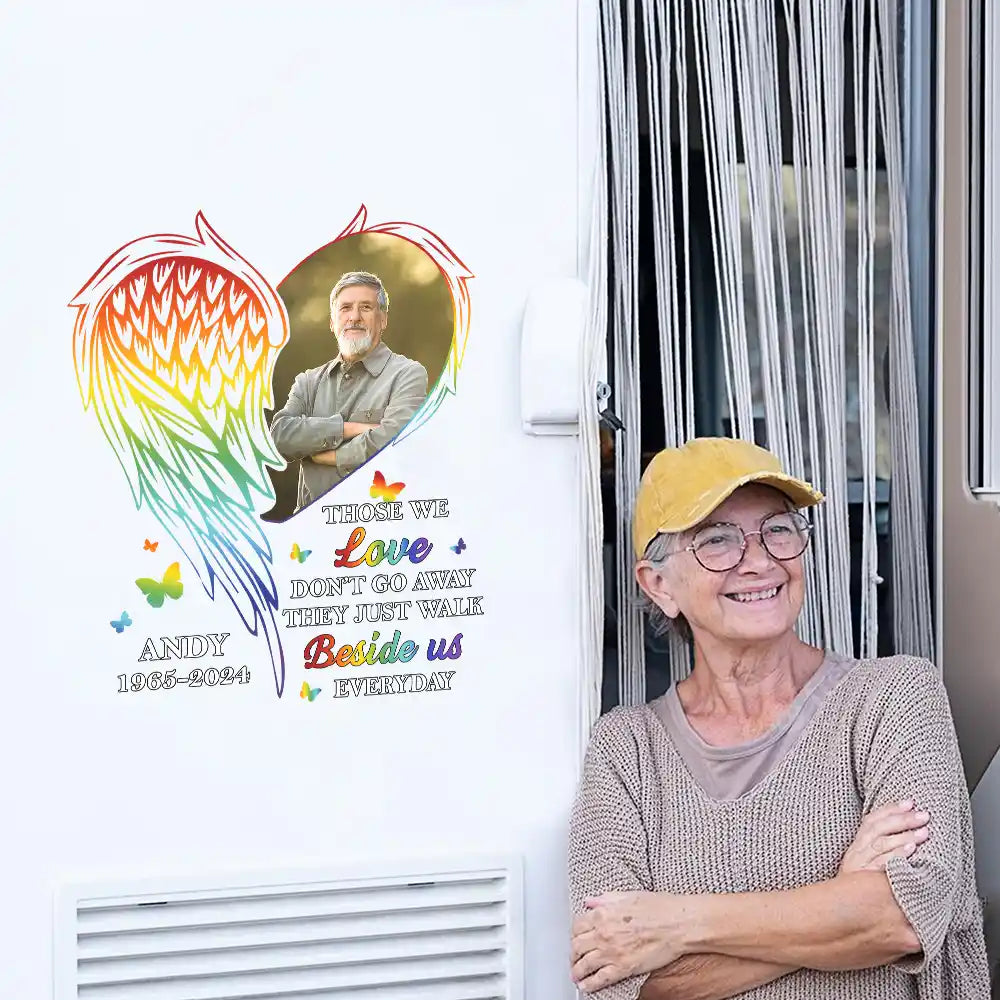 Custom Photo A Piece Of My Heart Memorial - Personalized Decor Decal