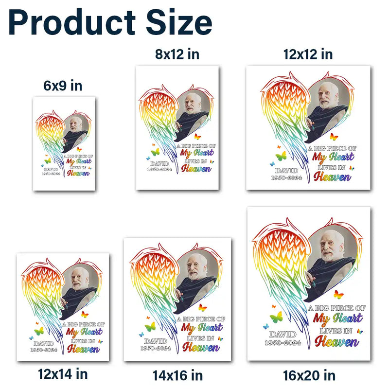 Custom Photo A Piece Of My Heart Memorial - Personalized Decor Decal