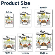 Our Happy Place Couples Fire Pit - Personalized Camping Decal, Decor Decal
