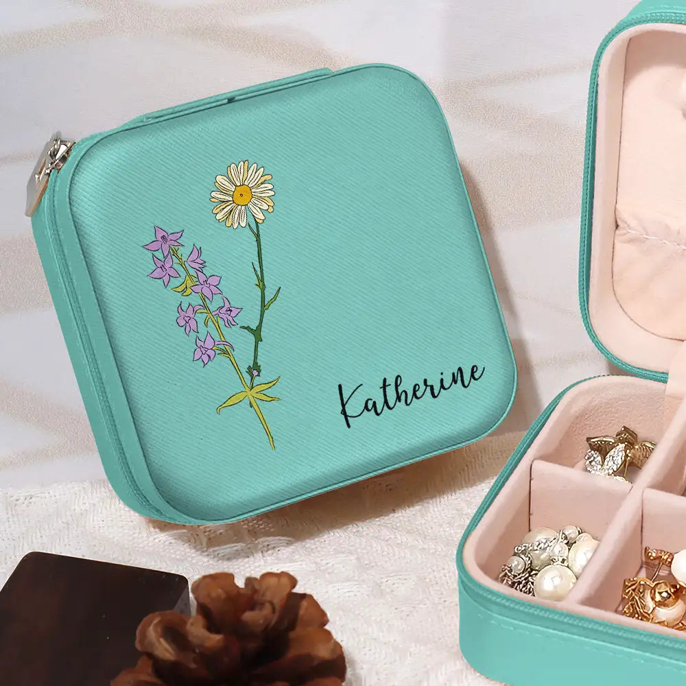 Birth Flower For Women - Personalized Jewelry Box