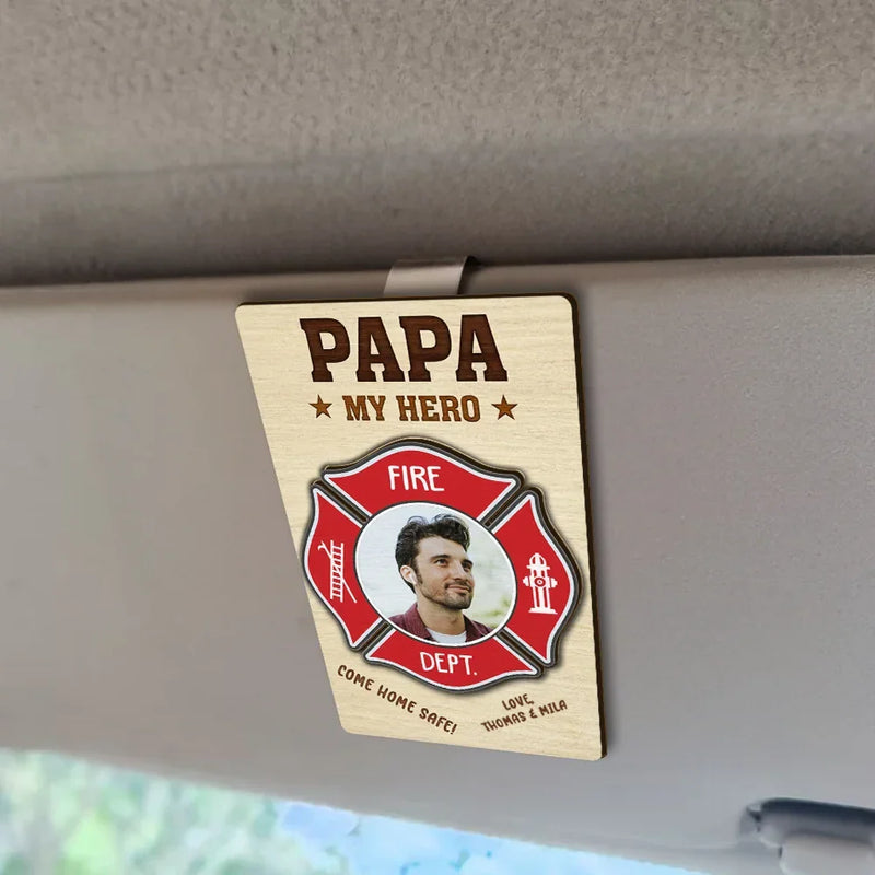 Custom Photo Police Firefighter Nurse Doctor Badge - Personalized Custom Shaped Car Visor Clip