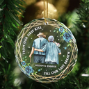 From Our First Kiss Till Our Last Breath Old Couples - Personalized Circle Glass Ornament