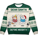 Dear Santa Define Naughty Cat Lovers - Personalized Unisex Ugly Sweater