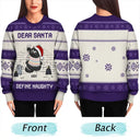 Dear Santa Define Naughty Cat Lovers - Personalized Unisex Ugly Sweater