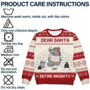 Dear Santa Define Naughty Cat Lovers - Personalized Unisex Ugly Sweater