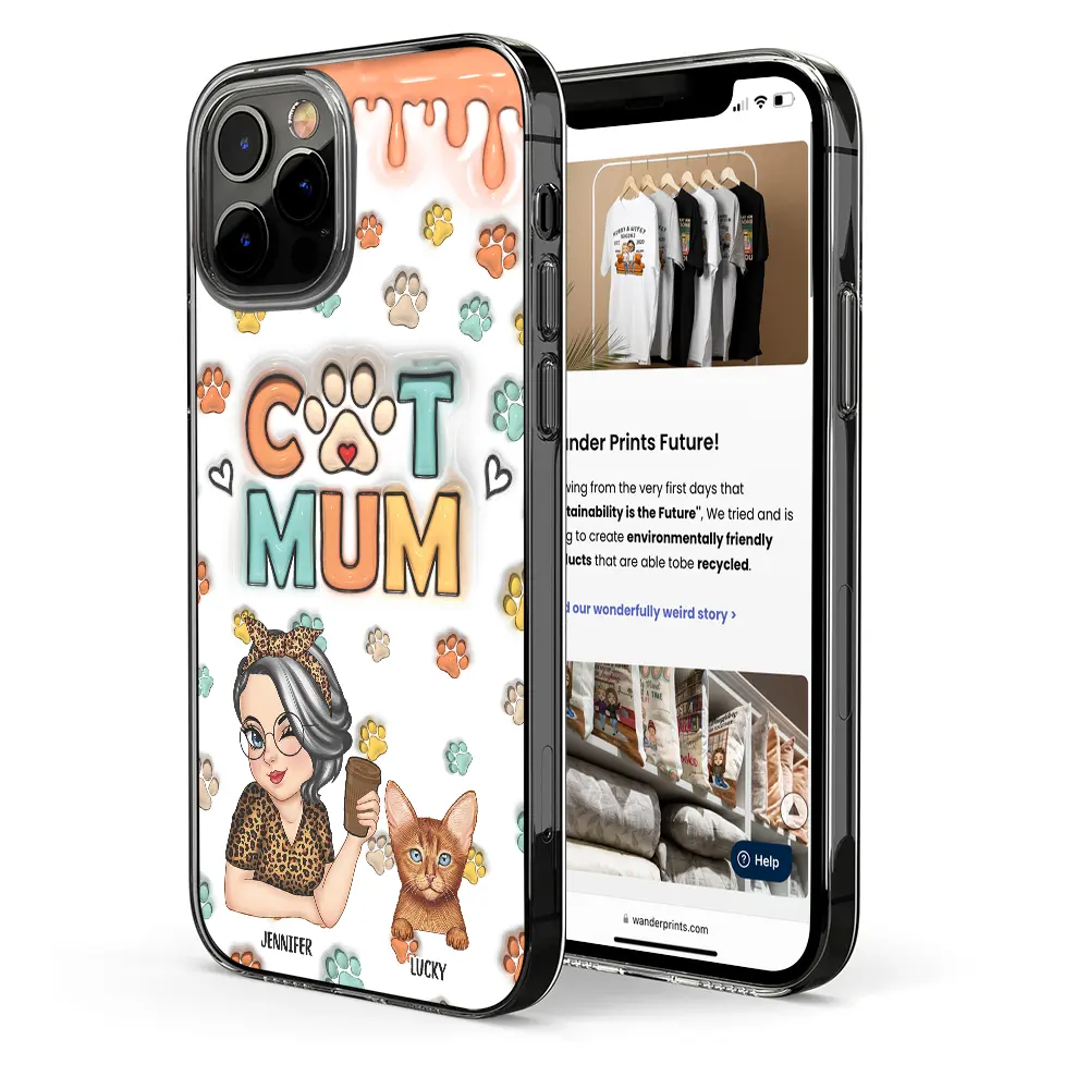Dog Mom - 3D Inflated Effect Printed Personalized Clear Phone Case