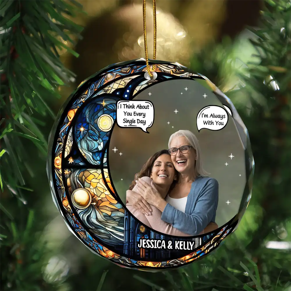 Custom Photo I Miss You I Know Memorial - Personalized Circle Glass Ornament