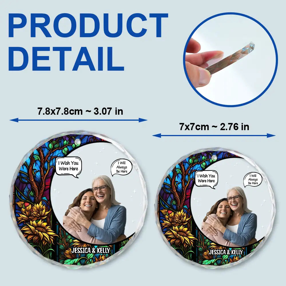 Custom Photo I Miss You I Know Memorial - Personalized Circle Glass Ornament