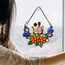 Besties In Tulip Flowers - Personalized Window Hanging Suncatcher Ornament