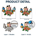 Besties In Tulip Flowers - Personalized Window Hanging Suncatcher Ornament