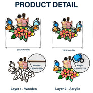 Besties In Tulip Flowers - Personalized Window Hanging Suncatcher Ornament