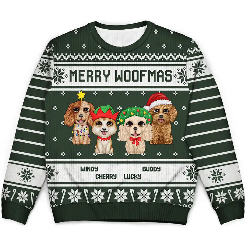 Merry Woofmas Dog Lovers - Personalized Unisex Ugly Sweater
